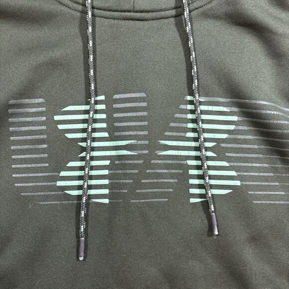 Under Armour ColdGear Hoodie Men’s Small Black Big Logo Fleece Pullover S - Picture 3 of 8